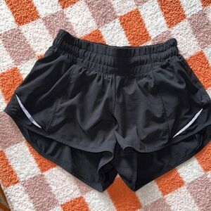 Lulu lemon hotty hot shorts 2.5 inches size zero in the color black